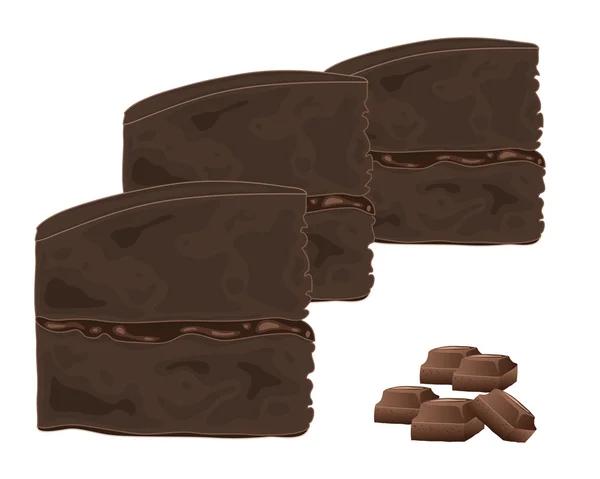 Pastel de chocolate — Vector de stock