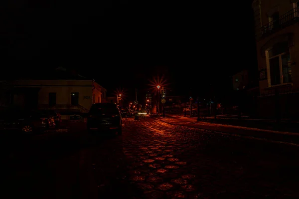 Vista Sulla Strada Della Città Notturna — Foto Stock