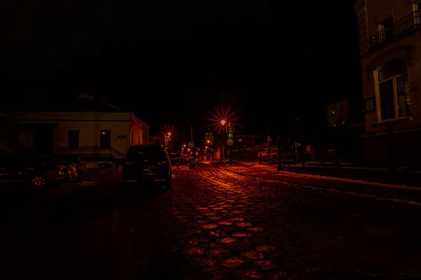 Ulice Pohled Noční Město — Stock fotografie