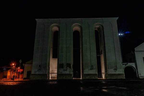 Vista Para Rua Cidade Noturna — Fotografia de Stock