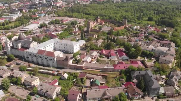 Όμορφο Πανόραμα Εναέρια Πλάνα Του Lutsk Cityscape — Αρχείο Βίντεο
