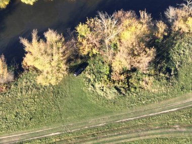 Kırsal arazinin güzel drone manzarası