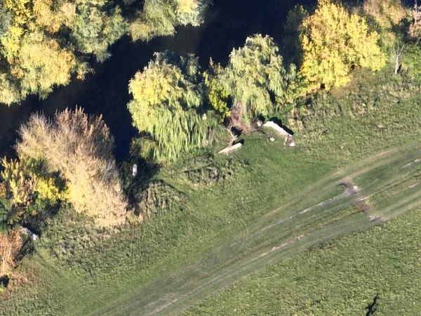 Bela Vista Drone Terreno Rural — Fotografia de Stock