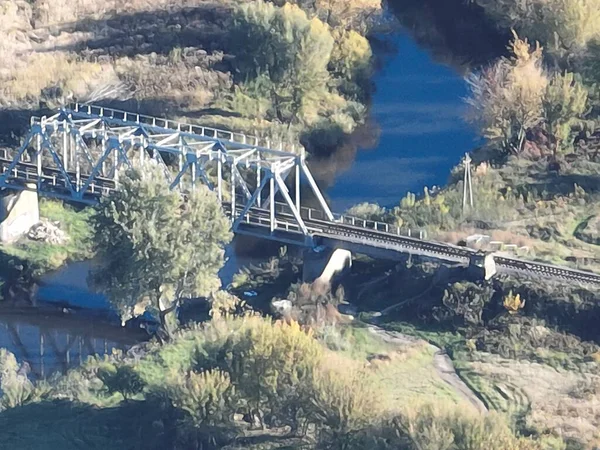 aerial view of the train bridge