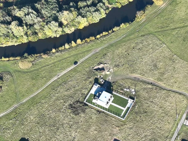 Bela Vista Drone Terreno Rural — Fotografia de Stock