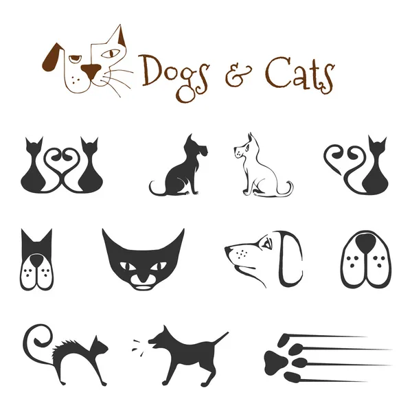 Psi a kočky — Stockový vektor