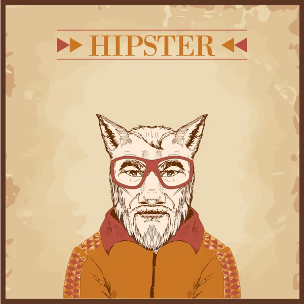Charactère animal hipster — Image vectorielle