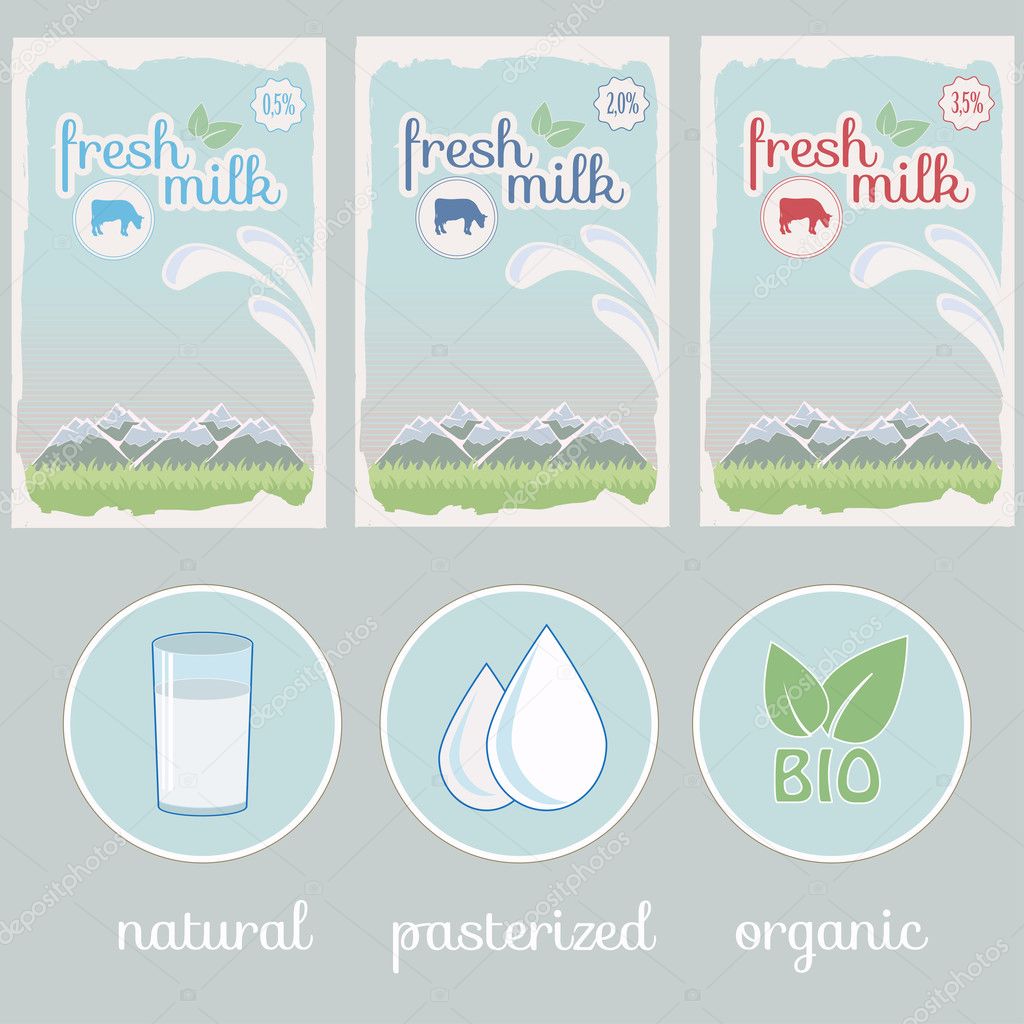 Milk, product label, background packaging design