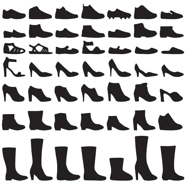 Vector mode schoenen silhouet, — Stockvector