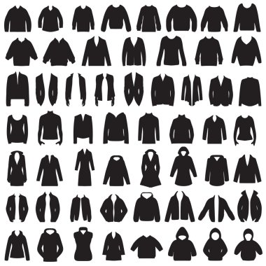Isolated jacket, coat, sweater,blouse and suit clipart