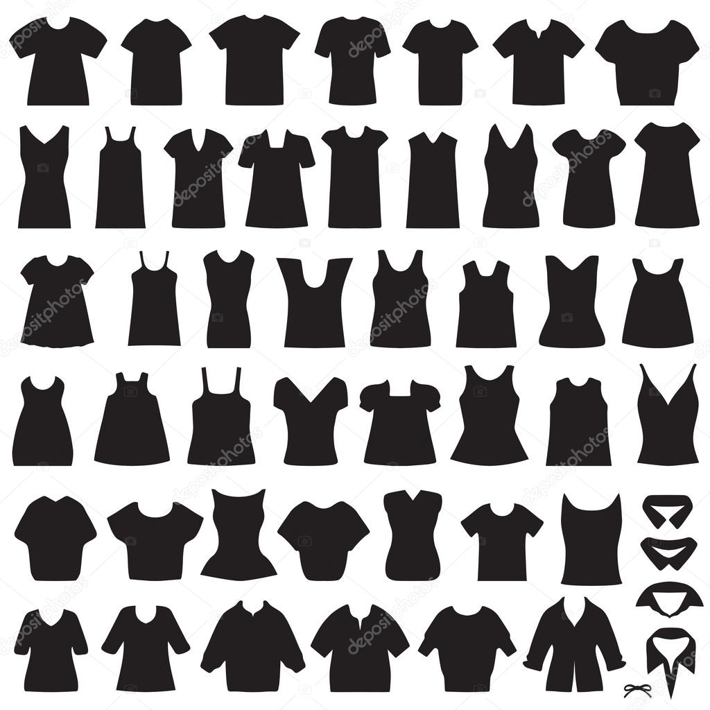isolated shirts and blouses silhouette