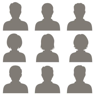 vector avatar, profile icon, head silhouette clipart