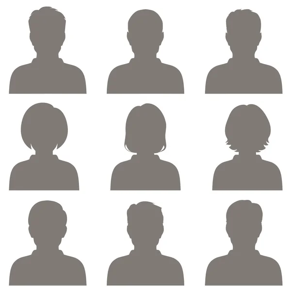 Vector avatar, profile icon, head silhouette Stock Vector
