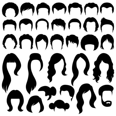 saç silhouettes