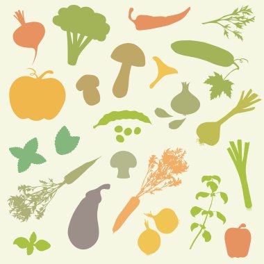 vegetables, food icons clipart