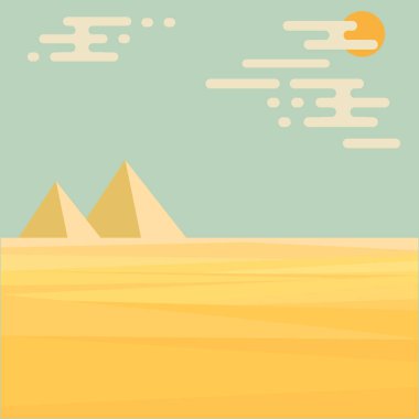 Egypt desert with pyramid. Vector illustration landscape background