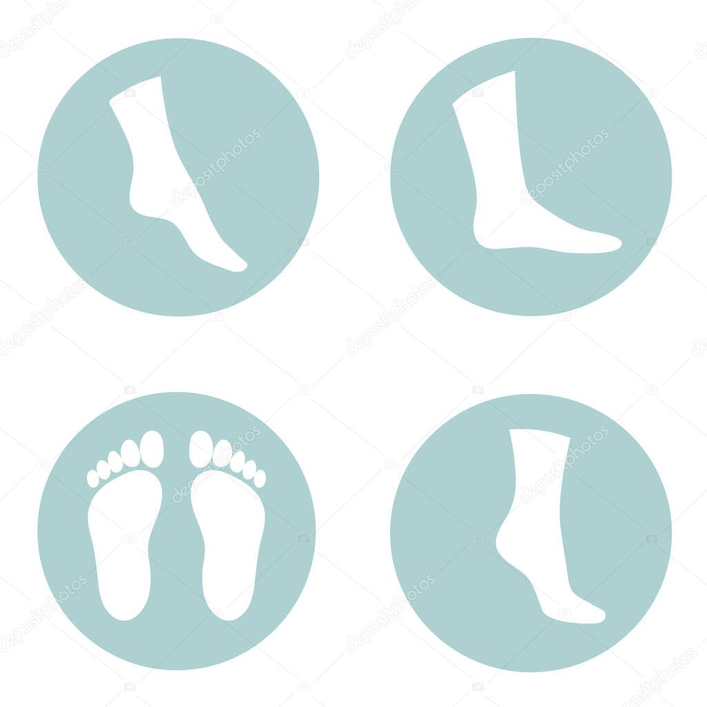Human foot, leg icon isolated on white background. Vector illustration