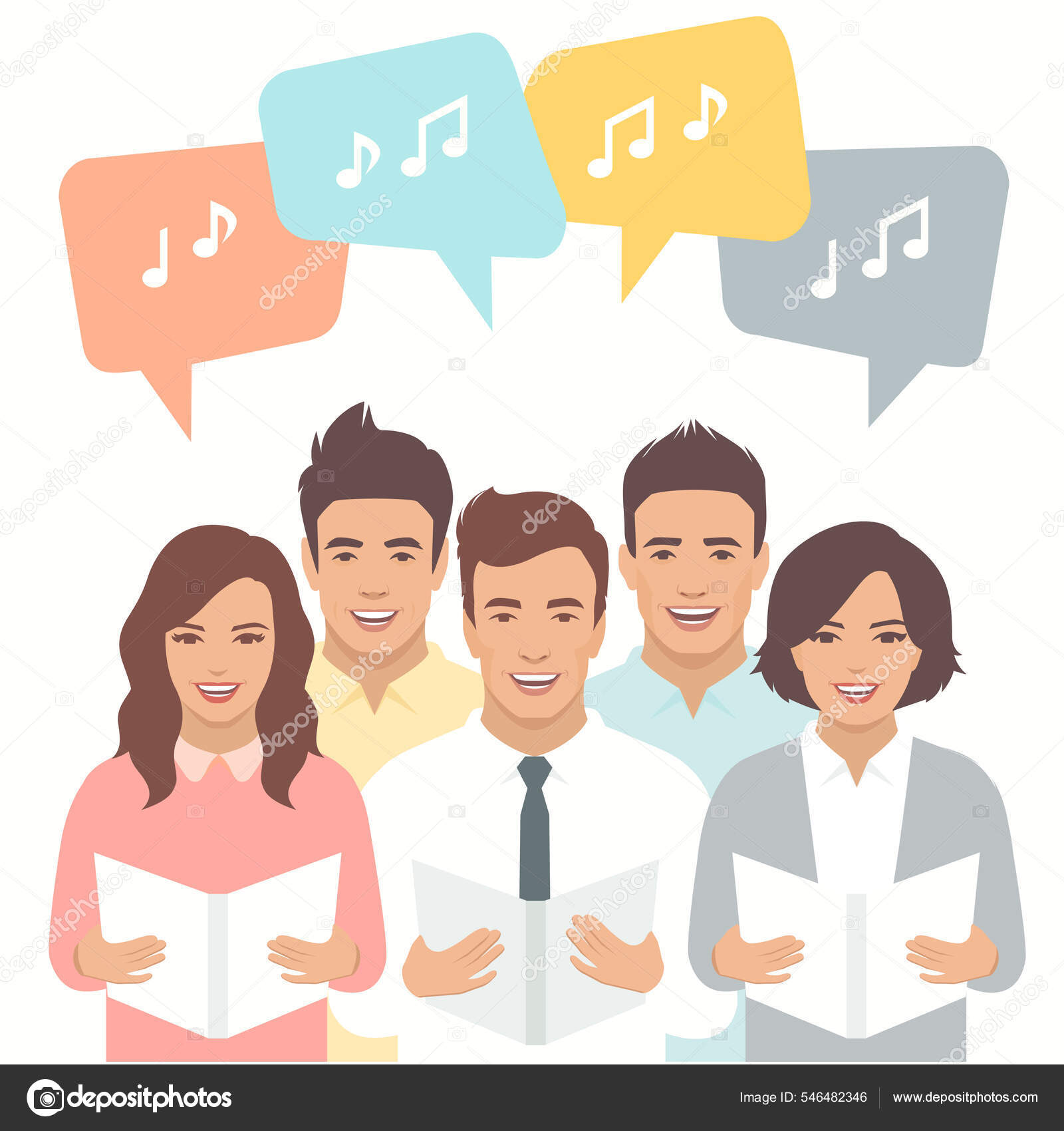 크리스티안 사람들. 합창단 노래, 음악 학교, 남성 과 여성 보컬 그룹, 만화 벡터 일러스트 스톡 벡터 - ©eveleen  546482346, image size:1600x1700