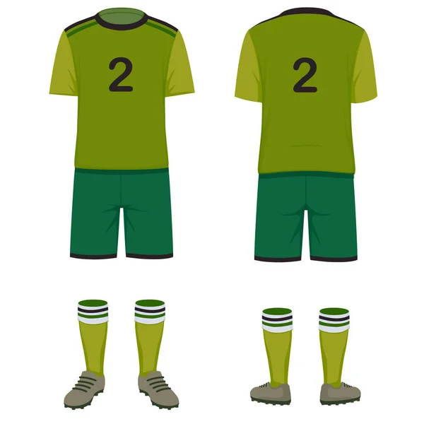T-shirt modelo de design desportivo, Camisola de futebol mockup. vista dianteira e traseira uniforme. Vetores De Bancos De Imagens