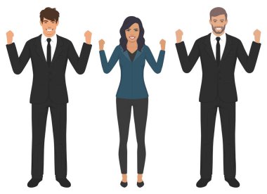 Bir grup mutlu insan, vektör illüstrasyonu