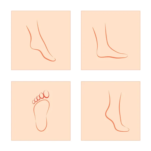 Ludzka stopa, ikona nogi odizolowana na białym tle. Ilustracja wektora — Wektor stockowy