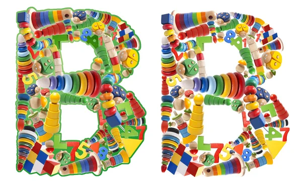 Houten speelgoed alfabet - letter b — Stockfoto