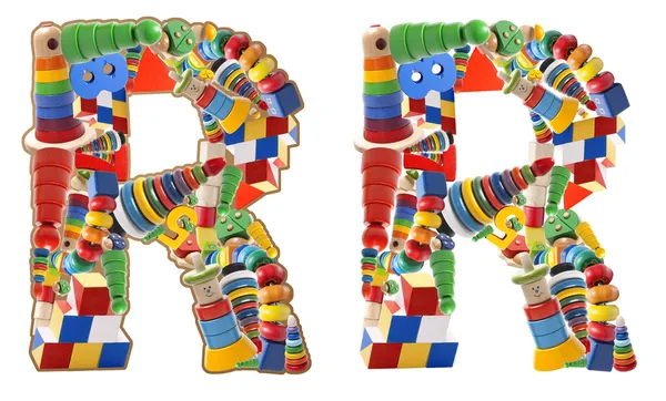 Wooden toys alphabet - letter R — Stock Photo, Image