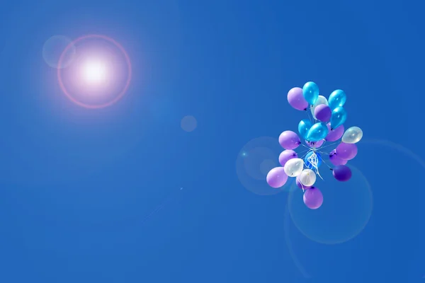 Coloured balloons in the sky — Stock Photo, Image