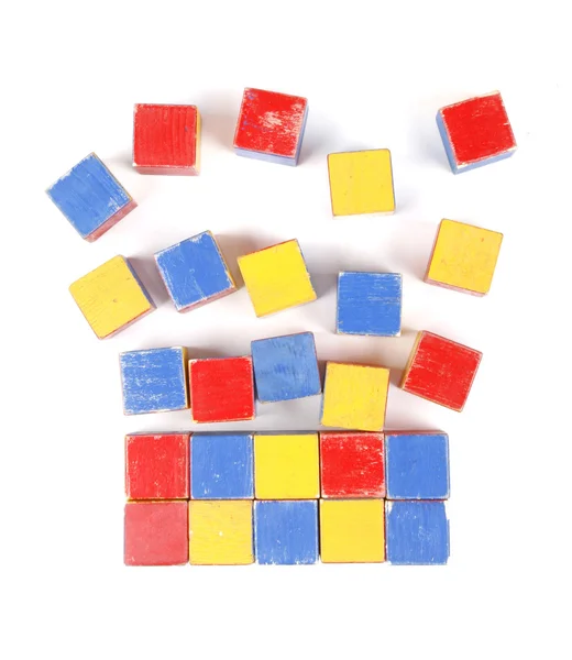 Old colorful wooden blocks — Stock Photo, Image