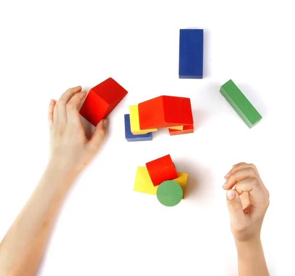 Colored wooden toys — Stock Photo, Image