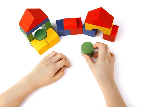 Colored wooden toys — Stock Photo, Image