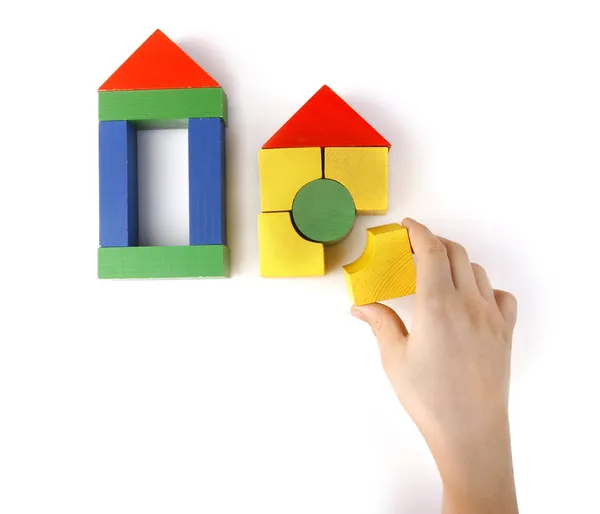 Colored wooden toys — Stock Photo, Image