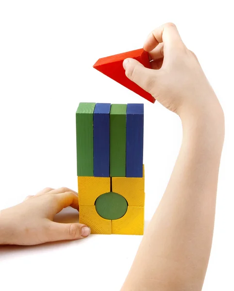 Colored wooden toys — Stock Photo, Image