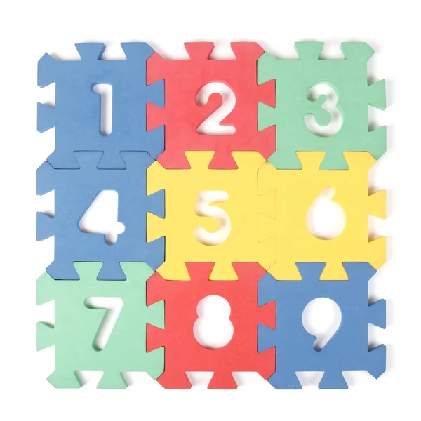 Getallen puzzelstukjes — Stockfoto