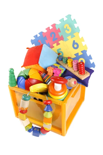 Box with very many toys — Stock Photo, Image