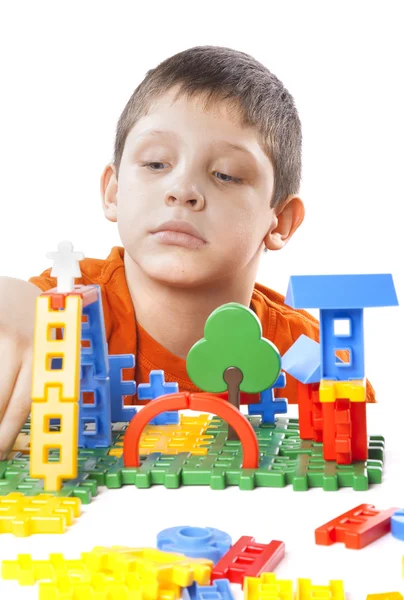 Boy playing with color toy — Stock Photo, Image