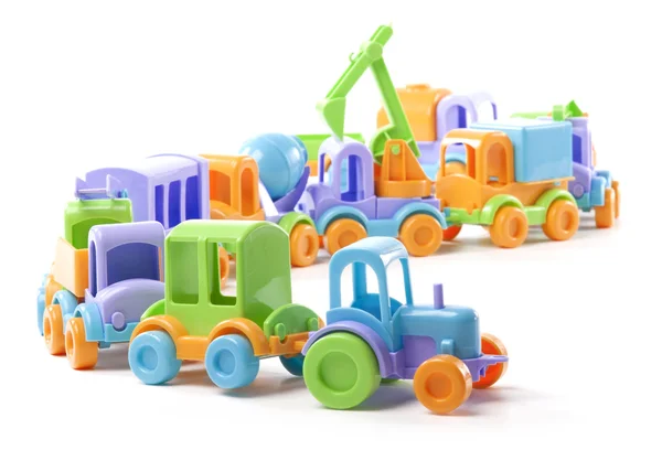 Leksakståg av lastbilar — Stockfoto