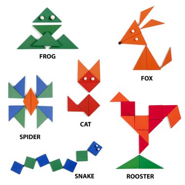 geometrik figürler hayvanların kümesi