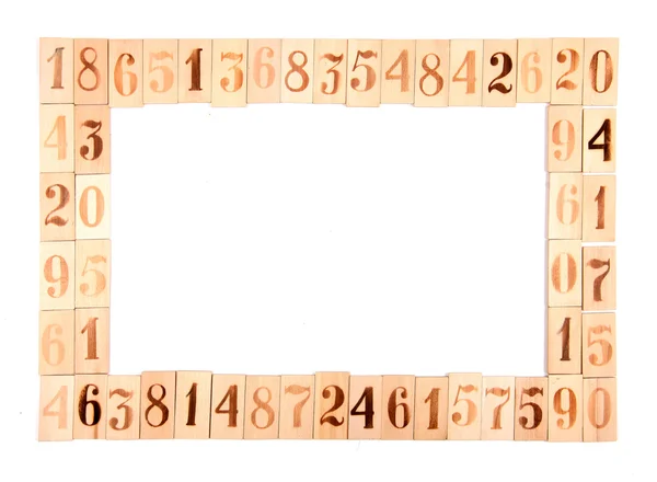 Frame of the old wood numbers — Stock Photo, Image