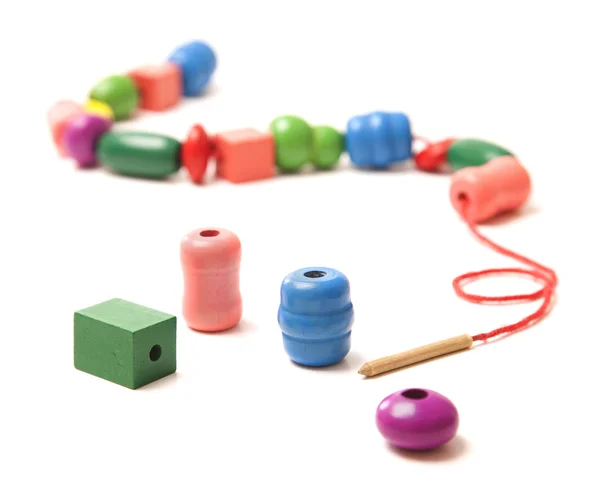 Kolorowe Koraliki drewniane zabawki — Zdjęcie stockowe