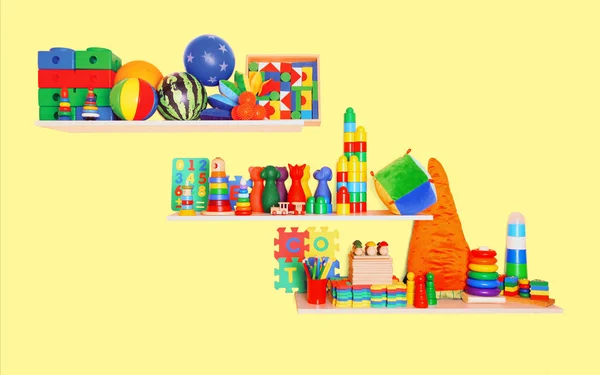 Shelf with toys — Stock Photo, Image