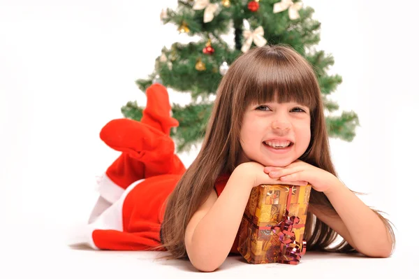 Niña con un regalo —  Fotos de Stock