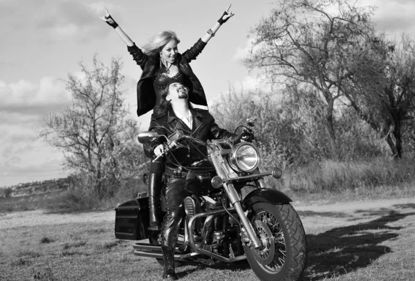 Couple on a bike — Stock Photo, Image