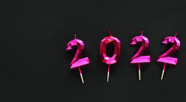 Ünnepi Újévi Háttér 2022 Ezüst Gyertyák — Stock Fotó