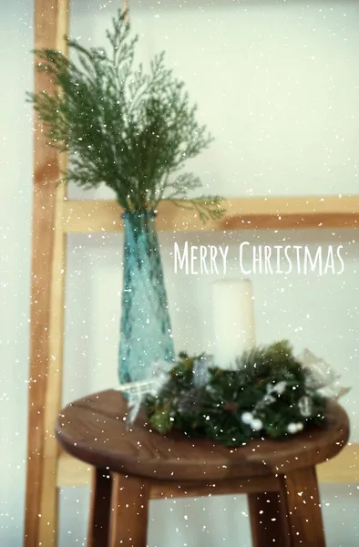 Defocused Φόντο Του Χριστουγεννιάτικου Δέντρου Στο Σπίτι Και Επιγραφή 2022 — Φωτογραφία Αρχείου