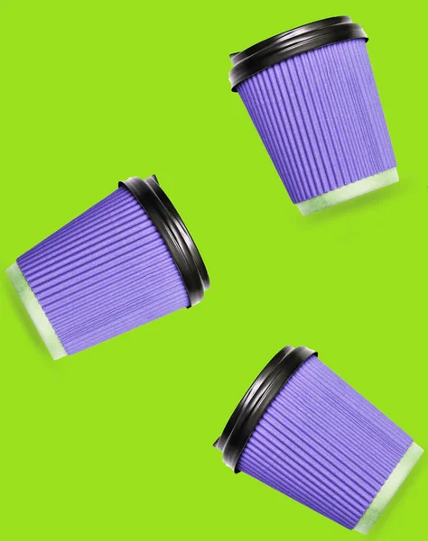 Tazas Café Violeta Sobre Fondo — Foto de Stock