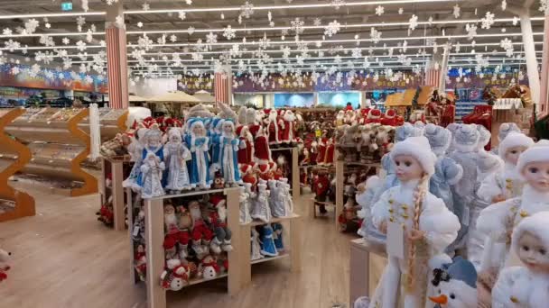 Nikolaev Ucrania Diciembre 2021 Decoraciones Navidad Tienda Epicenter — Vídeo de stock