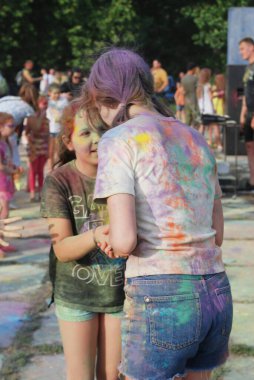 Nikolaev, Ukrayna, Ağustos, 7. 2021, Holi Festivali