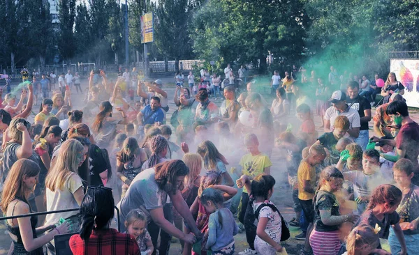 Nikolaev Ucrânia Agosto 2021 Holi Festival — Fotografia de Stock