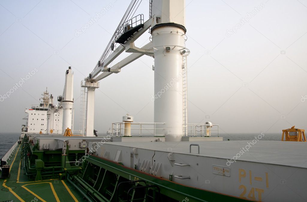 Cargo ship underway